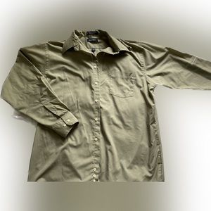Puritan army green men’s button down shirt